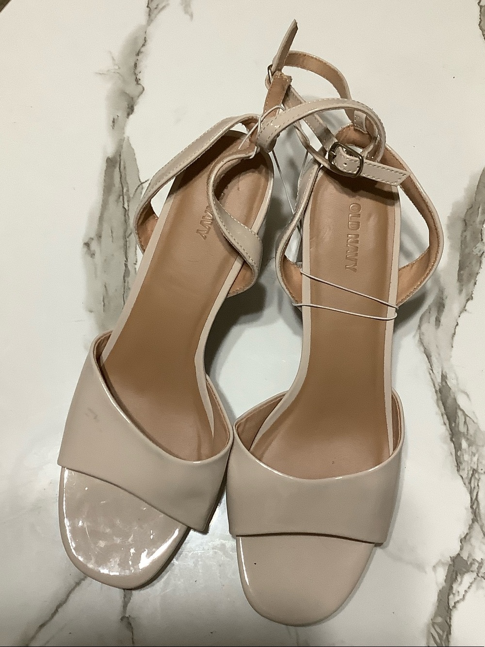 Old Navy Neutral Strappy Block Heel Sandals